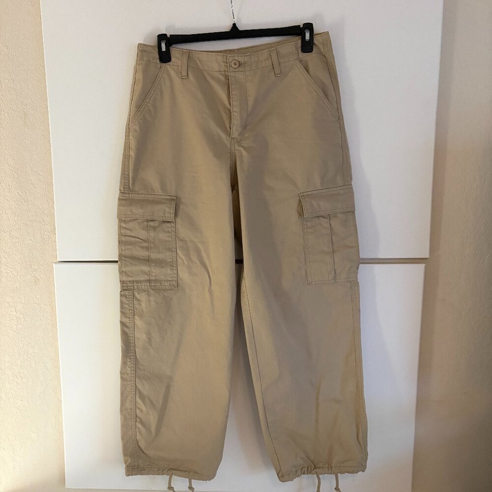 LEVI'S 94 Baggy Cargo High Rise Pants Women's Khaki Beige Size 31 x 30